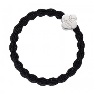 By Eloise Bangle Band - Metallic Black Silver Quatrefoil
